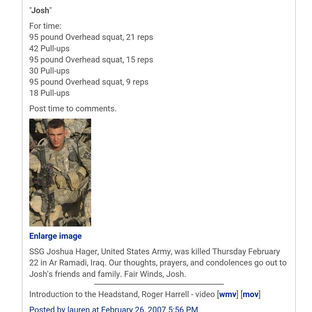 MooreBarbell's tweet photo. #CrossFit #veteran #ARMY #WarcityCrossFit #FaithHustle #30daysofheros Day 10 no. 9 #honor http://t.co/tEeBaXEwVg