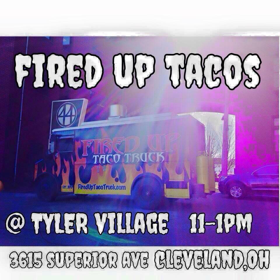 1980Yohan's tweet photo. @fireduptacos at @TylerVillageCle for lunch today. #capncorks for #dinner #cleveland #lakewood #tacos #foodtruck http://t.co/XGjY8xC2OH