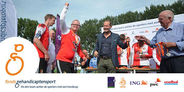 fondsGsport's tweet photo. @ingnl dank voor de bijdrage aan de  #CBVGDAG. Als1team achter de sporters met een handicap. https://t.co/aUE1MurTbO http://t.co/dATHsyWk4Q