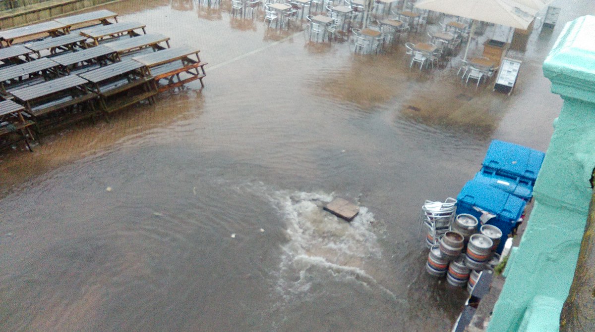 Storm overflow on #brighton seafront - bring waders