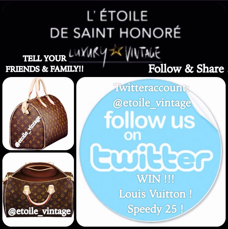 etoile_vintage's tweet photo. WIN A LOUIS VUITTON SPEEDY 25!!!

Follow Us On Twitter !! &amp; Share It !! 

Tell EVERYBODY You Know To Follow !!! http://t.co/YwBuF5SnvL