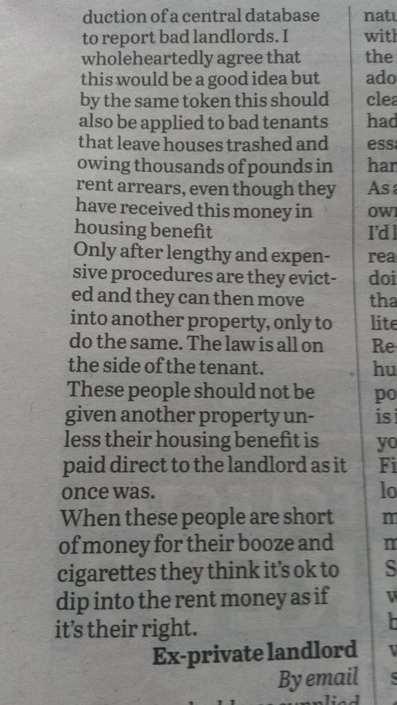 _Smartmove_'s tweet image. Fair points raised here by ex #landlord re &quot;bad&quot; #tenants. To make a tenancy a success both need to work together.