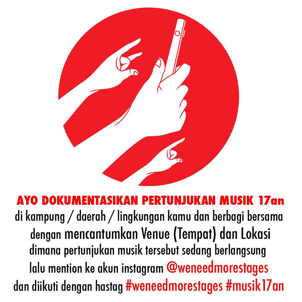 weneedmorestage's tweet photo. AYO DOKUMENTASIKAN PERTUNJUKAN MUSIK 17an #weneedmorestages #musik17an http://t.co/XNIPmEQJCW