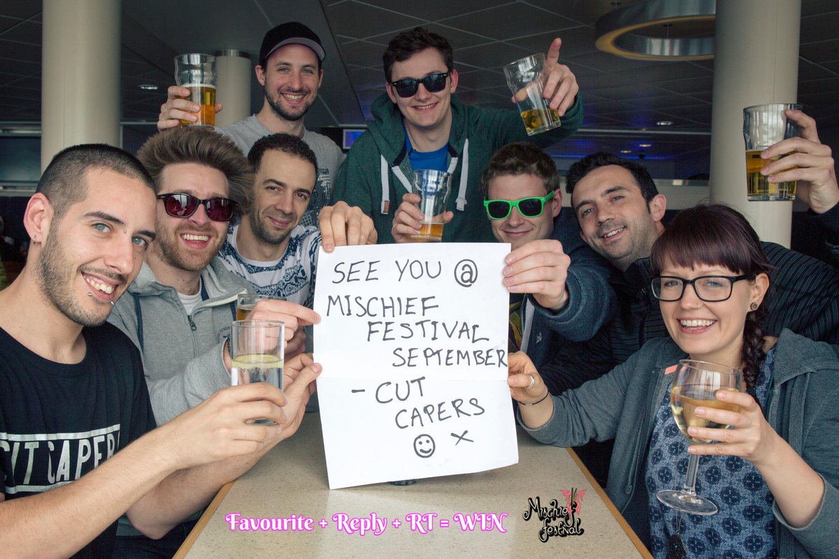 MischiefFesty's tweet photo. WIN a ticket to mischief festival! COMMENT + FAVOURITE + RT this picture of @CutCapers. Can't wait to have you guys! http://t.co/ue8055pv75