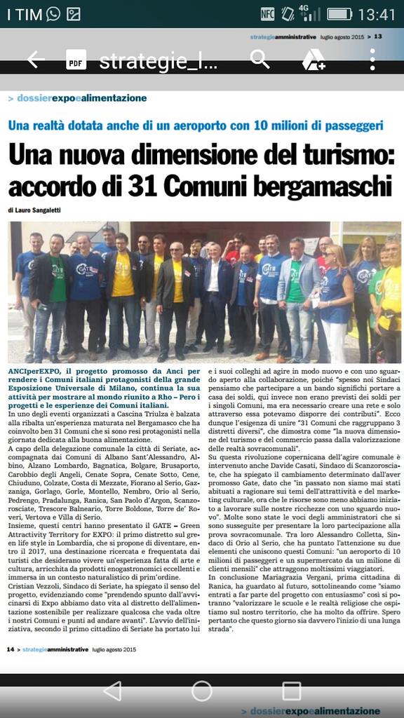 ComuneGorle's tweet photo. Articolo di "strategie amministrative" sul distretto GATE, che ha vinto il bando della @LombardiaOnLine http://t.co/wEa9ykNMAa