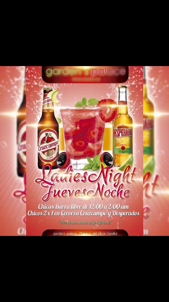 Te esperamos hoy JUERNES en <a href="/GardensPalace/">Garden´s Palace</a> , barra libre para ellas y 2x1 en cervezas para ellos!¿Te lo vas a perder?