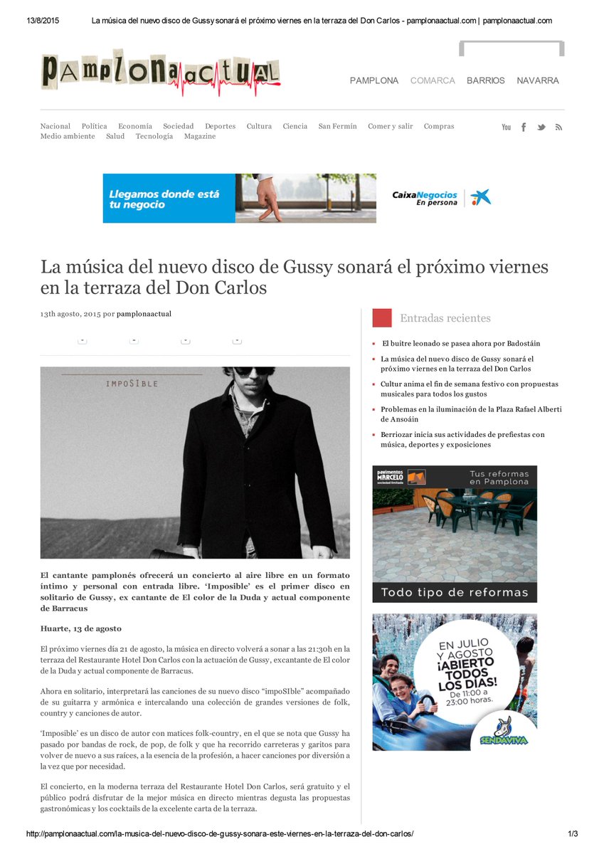 hdoncarlos's tweet photo. Los medios se hacen eco del #concierto de #Gussy en #LaTerrazaDelDonCarlos @gussyrec @los_BARRACUS #MúsicaAlAireLibre http://t.co/ETfKHqNPkm