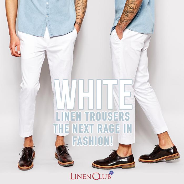 LinenClub's tweet image. Sharp and elegant, white linen trousers add that whiff of freshness to your wardrobe!  . #LinenTips