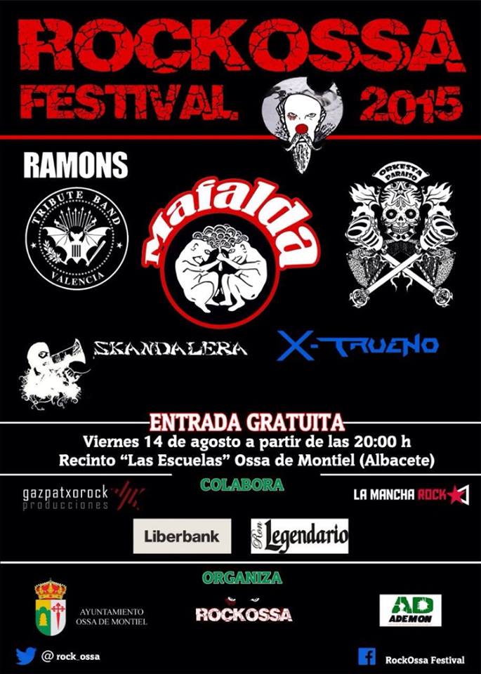 La Mancha Rock (@lamancharock) on Twitter photo Este viernes <a href="/Rock_Ossa/">RockOssa Festival</a> Festival 2015 de Ossa de Montiel (Albacete)... Festival recomendado por <a href="/LaManchaRock/">La Mancha Rock</a> ★!!! Este viernes <a href="/Rock_Ossa/">RockOssa Festival</a> Festival 2015 de Ossa de Montiel (Albacete)... Festival recomendado por <a href="/LaManchaRock/">La Mancha Rock</a> ★!!!