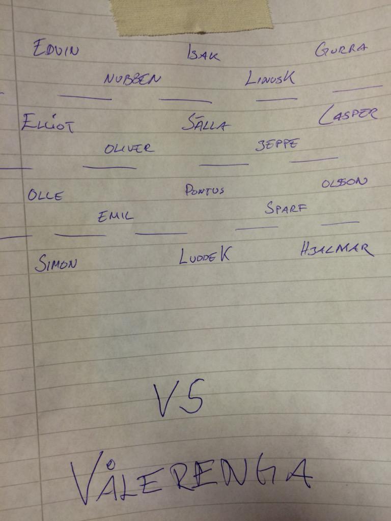 02Modo's tweet photo. Laguppställning mot Vålerenga, nedsläpp kl 16:00 #MODOU14 #NYT2015 http://t.co/zPTszHqGUR