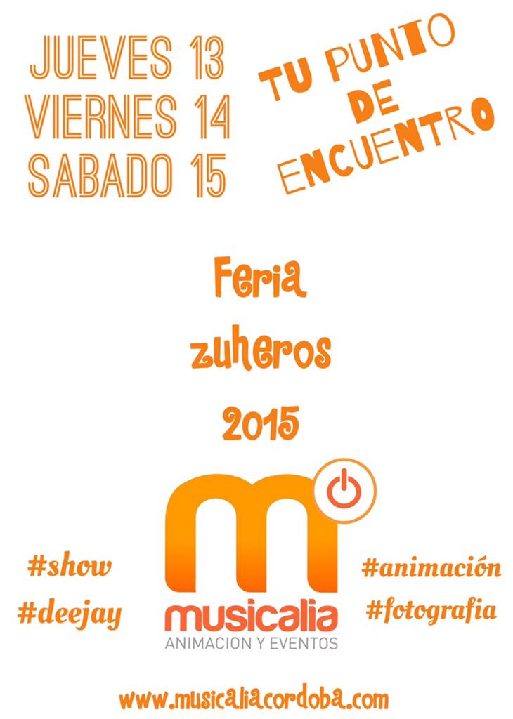 emusicalia's tweet photo. Nos vemos en #tupuntodeencuentro en #feriazuheros2015 estamos de Feria, no os lo perdáis, os esperamos!!! http://t.co/WeGqAwyV1a