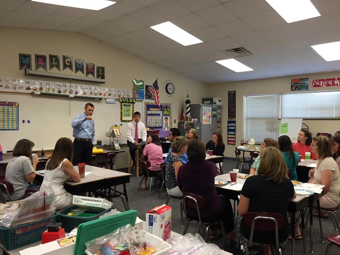 New teacher orientation at RDE. Exciting start to the day.