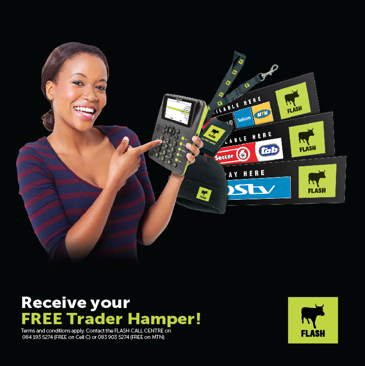 flashgroup_za's tweet photo. Buy a #FLASHDevice or Top-up at any FLASH Service Centre in Aug to get a FREE Trader Hamper http://t.co/cUo5QNI6VF http://t.co/eOpEfkIs2g