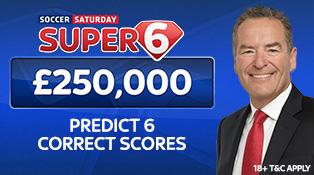 Get your super 6 predictions in and you could win £250k this weekend! Sign up for free at bit.ly/1AH3n19