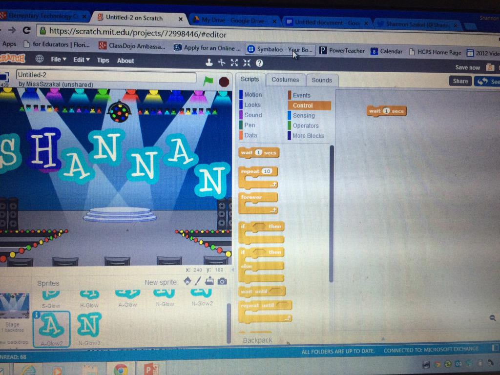 ShannonSzakal's tweet image. Session 1 of #TechTakeout &quot;scratch&quot;ing my name in lights