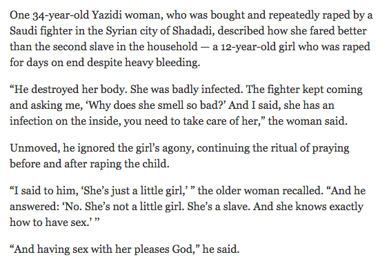 mathieuvonrohr's tweet photo. Horrific. ISIS Enshrines a Theology of Rape http://t.co/Cx2WaqW2FW http://t.co/0HpkFI8Ktf