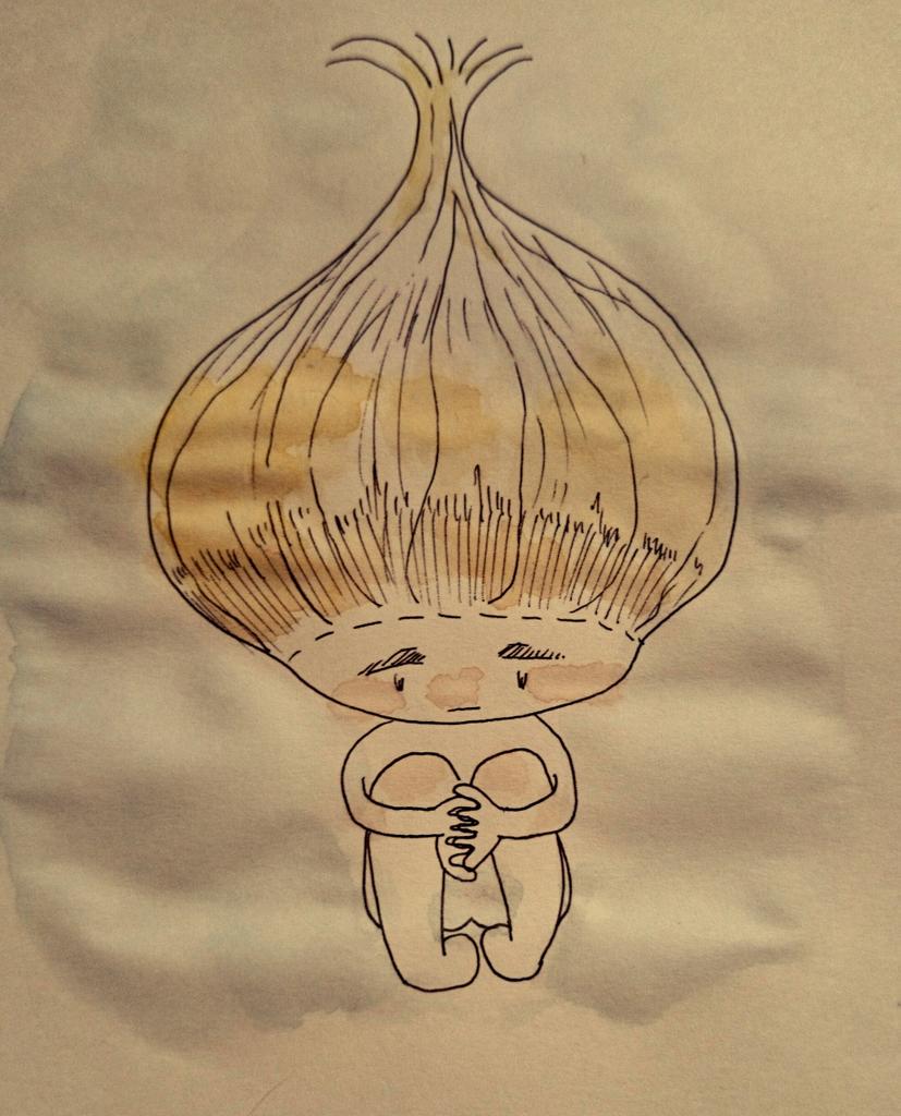 0814   「たまねぎくんのなやみごと」

#イラスト 
#イラスト基地 
#イラストの森 
#水彩 
#絵本