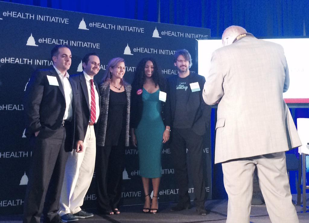 eHealthDC's tweet photo. Winning innovators pose with @jencovich at #iThrive. @mycareangel, @EaseApplication, @MobiDox http://t.co/3mwR5VoDyq