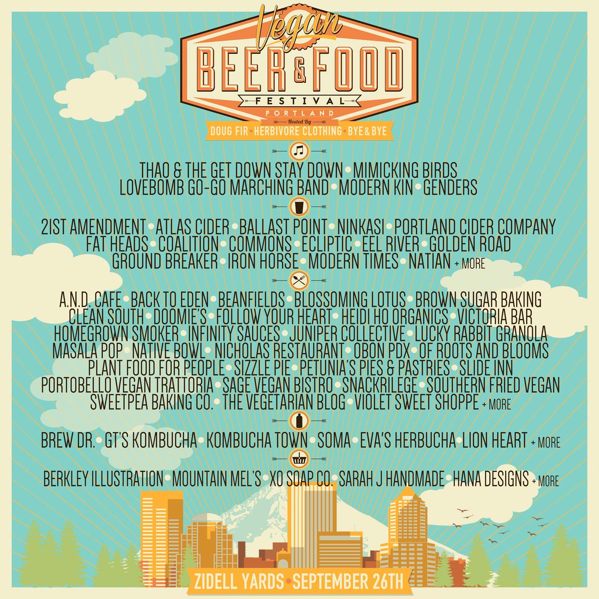 eatdrinkvegan's tweet image. Time for the 1st round of vendors!! Beer, food, bands &amp;amp; more. See the flyer for the full list! bit.ly/vbffpdx