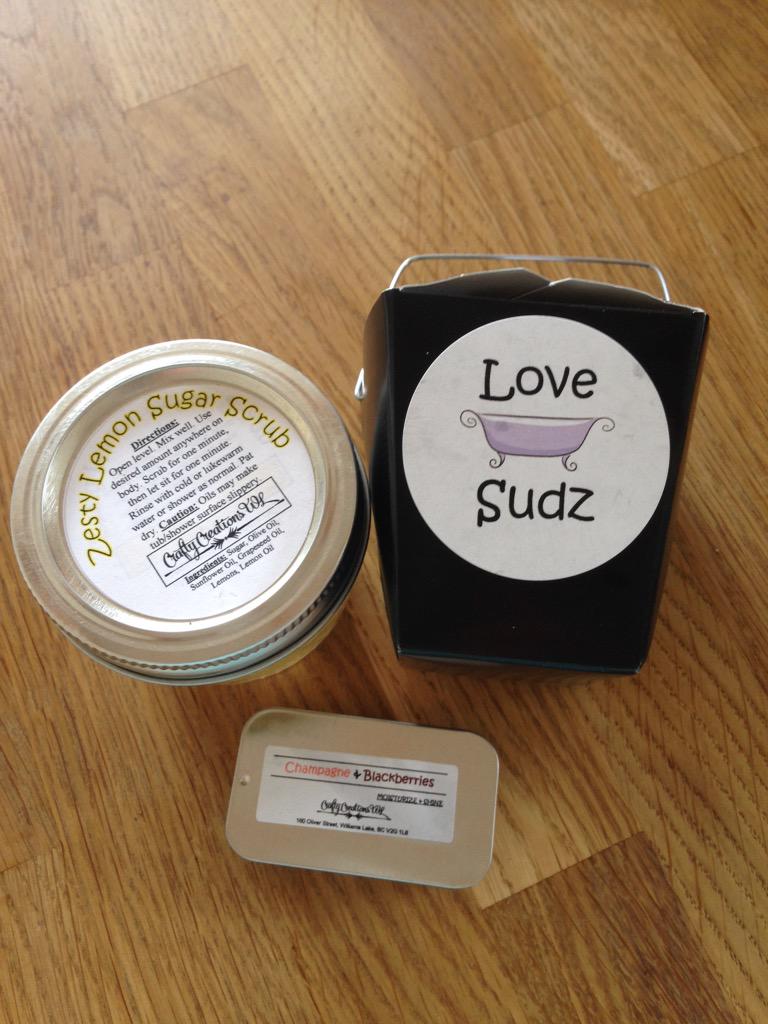 Picked up some #local bath products from <a href="/WattersCindy/">Cindy Watters</a> in #WilliamsLake smell so good you wanna eat em!