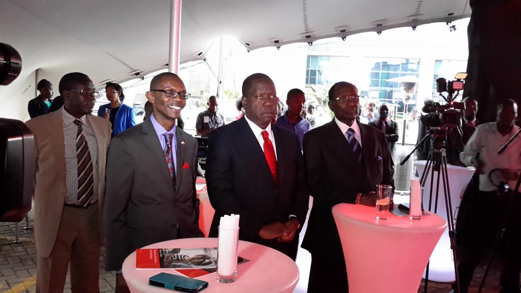 MoICTKenya's tweet photo. CS @FredMatiangi with @OracleKE Country Director,businessman @CKirubi at #oraclenewoffice launch @CapitalFM_kenya http://t.co/ehh7HqURqN