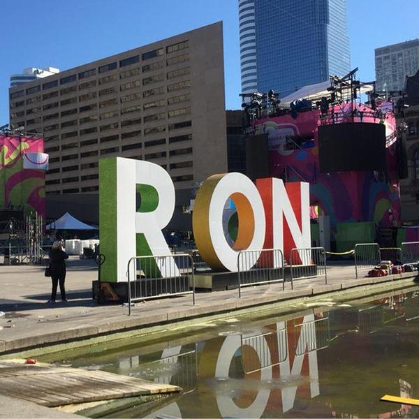 Either the #Toronto sign is being temporarily moved or the city's name is being changed to "Ron"