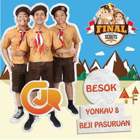 Special Guest Star "CJR" akan memeriahkan puncak acara Final Scouts Challenge Jawa Timur besok :D #HariPramuka54