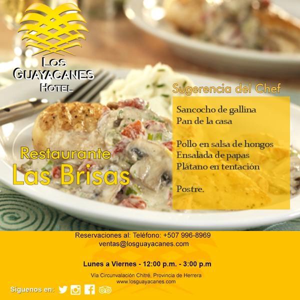Esté es el exquisito #MenúEjecutivo de hoy #Jueves en #RestauranteLasBrisas del #HotelLosGuayacanes #Chitré
