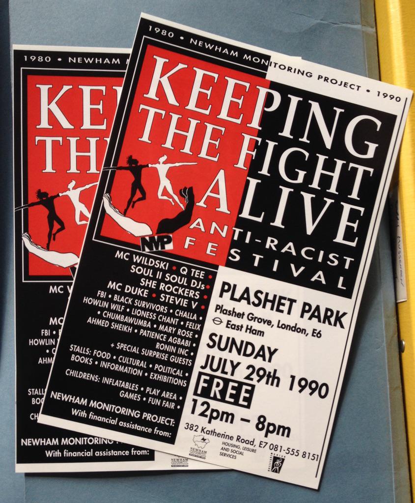 Tidying up in the NMP office we came across this flyer for our anti-racist festival 25 years ago
