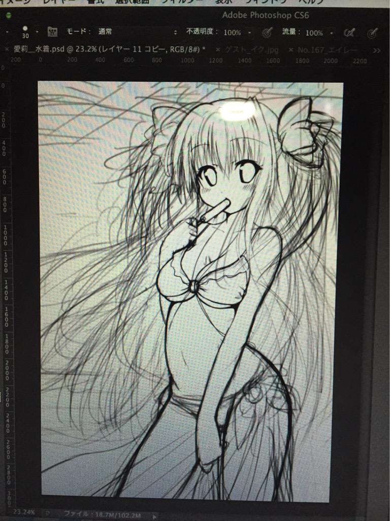 夏っぽい感じの落書き 