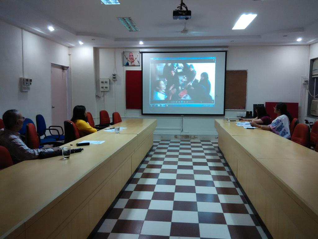 Our judges settle down to see the video entries submitted by students in the video clip contest  #SndtDigital