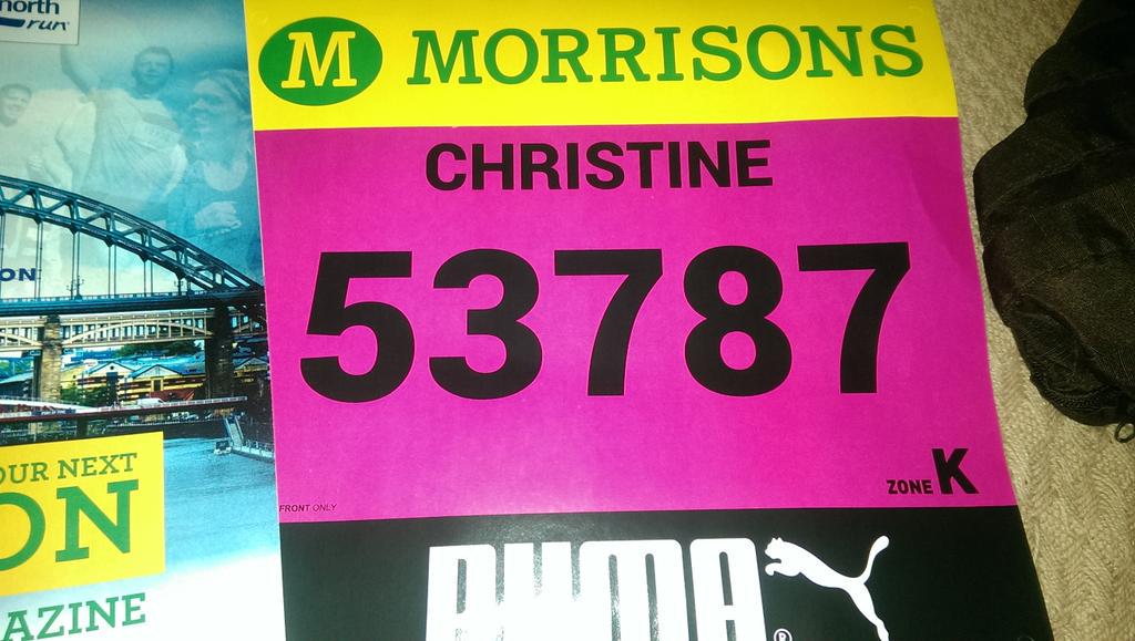 chrissyrunsslow's tweet photo. It's here! Just hope I stay ahead of the sweep vehicle!! #runnumber #greatnorthrun @Asthmaukevents @Great_Run http://t.co/Q5u0Qg6CyC