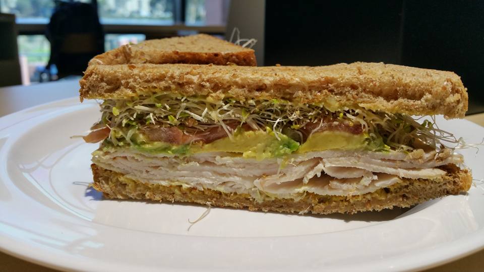 TheSportingClub's tweet image. New featured sandwich at the Cafe! Smoked turkey w/ tomato, avocado, sprouts, swiss cheese and honey mustard!