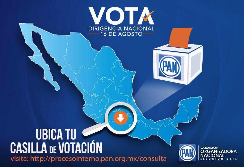 AccionNacional's tweet photo. ¡Estamos a unos días de #ElecciónPAN! ¿Ya ubicaste tu casilla de votación? http://t.co/hWLtK2y56P http://t.co/KlZcwu5KUU