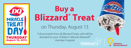 bloggerwomen's tweet photo. Today is #MiracleTreatDay Buy a #Blizzard at @DQCanada and support @CMNHospitals http://t.co/IOOjR4Xdk6 http://t.co/eLXzoiOYKo