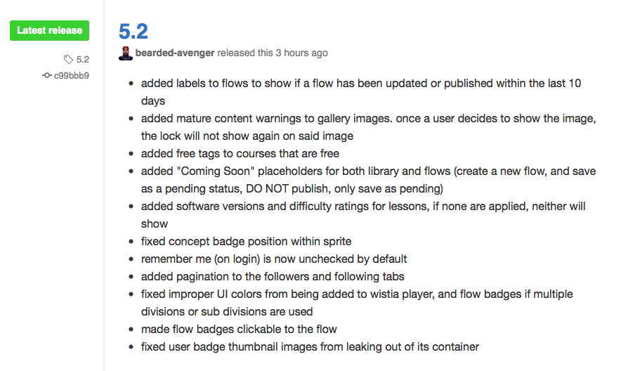 Every week @nphaskins pushes out improvements to the site. Little changes add up fast to big improvements!