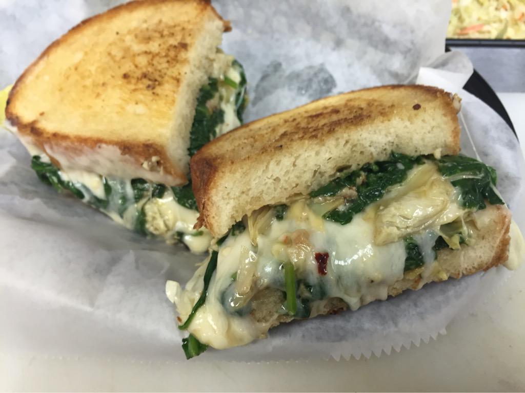 stuffedwichNC's tweet photo. One of our new top sellers #spinachmelt #getstuffed http://t.co/8bKPk4oMTZ