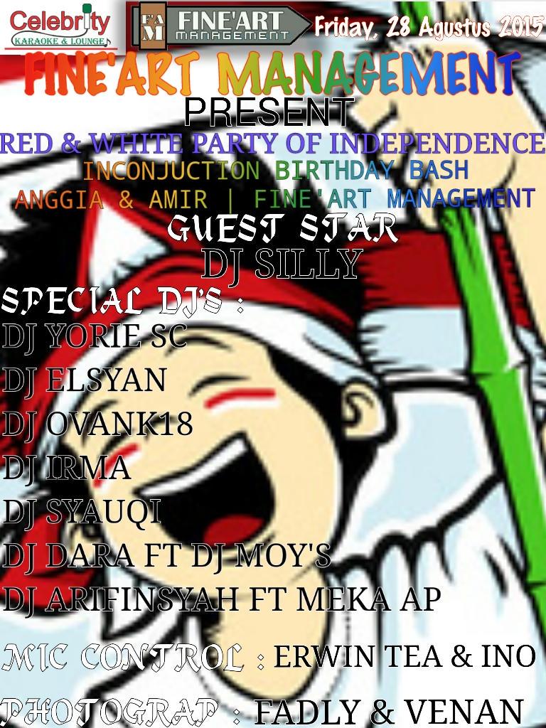 COMMING SOON FRIDAY,28 AGUSTUS 2015 <a href="/CELEBRITY/">@Celebrity</a> LOUNGE
For Info :
DJ YORIE SC
PIN : 543FEB65
LINE : YORIESC99