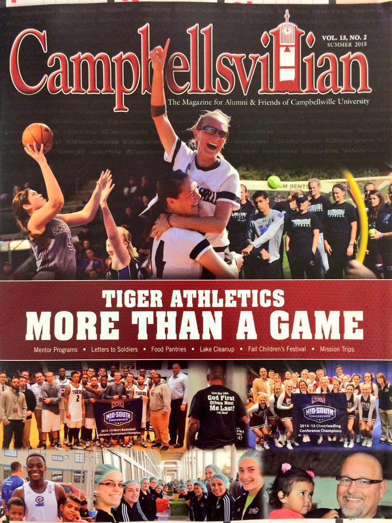 The summer 2015 edition of the Campbellsvillian came in today... CU Athletics was highlighted on the cover!
