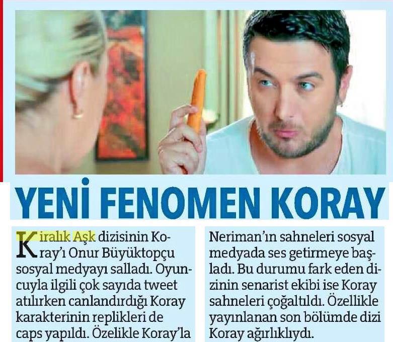 kiralikaskdizi's tweet photo. BASINDA #KiralıkAşk | KA'ın Koray'ı @onurbuyuktopcu hakkında. http://t.co/RGyOYpWYYe