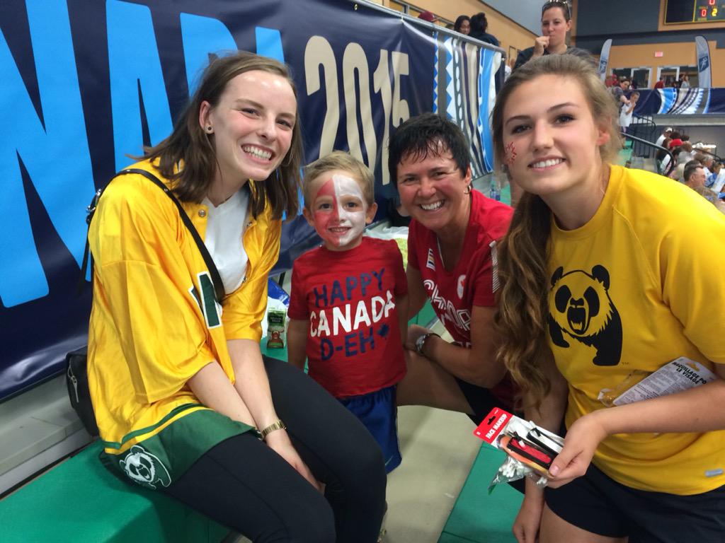 pandasbball's tweet photo. Pandas working hard in the crowd to make sure the crowd is ready for #canvscuba #FIBAAmericasWomen2015 http://t.co/rKRbSC4obG