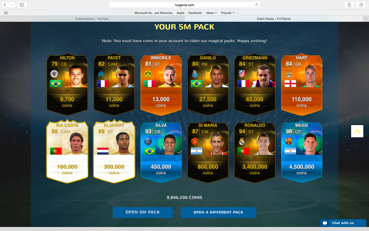 DaMasterRaji's tweet photo. @AnEsonGib take a look at my fut genie pack! http://t.co/JJG5hUSdUC