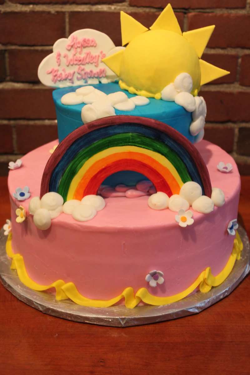 Brighten your baby shower with this adorable tiered cake! #Sweetie #BabyShower #MMC #MakeMyCake #Harlem #Cake