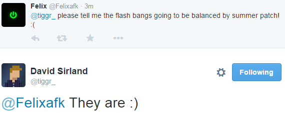 BFRoundup's tweet image. To confirm.
Flash Bangs in #BF4 will be balanced with the #SummerPatch!