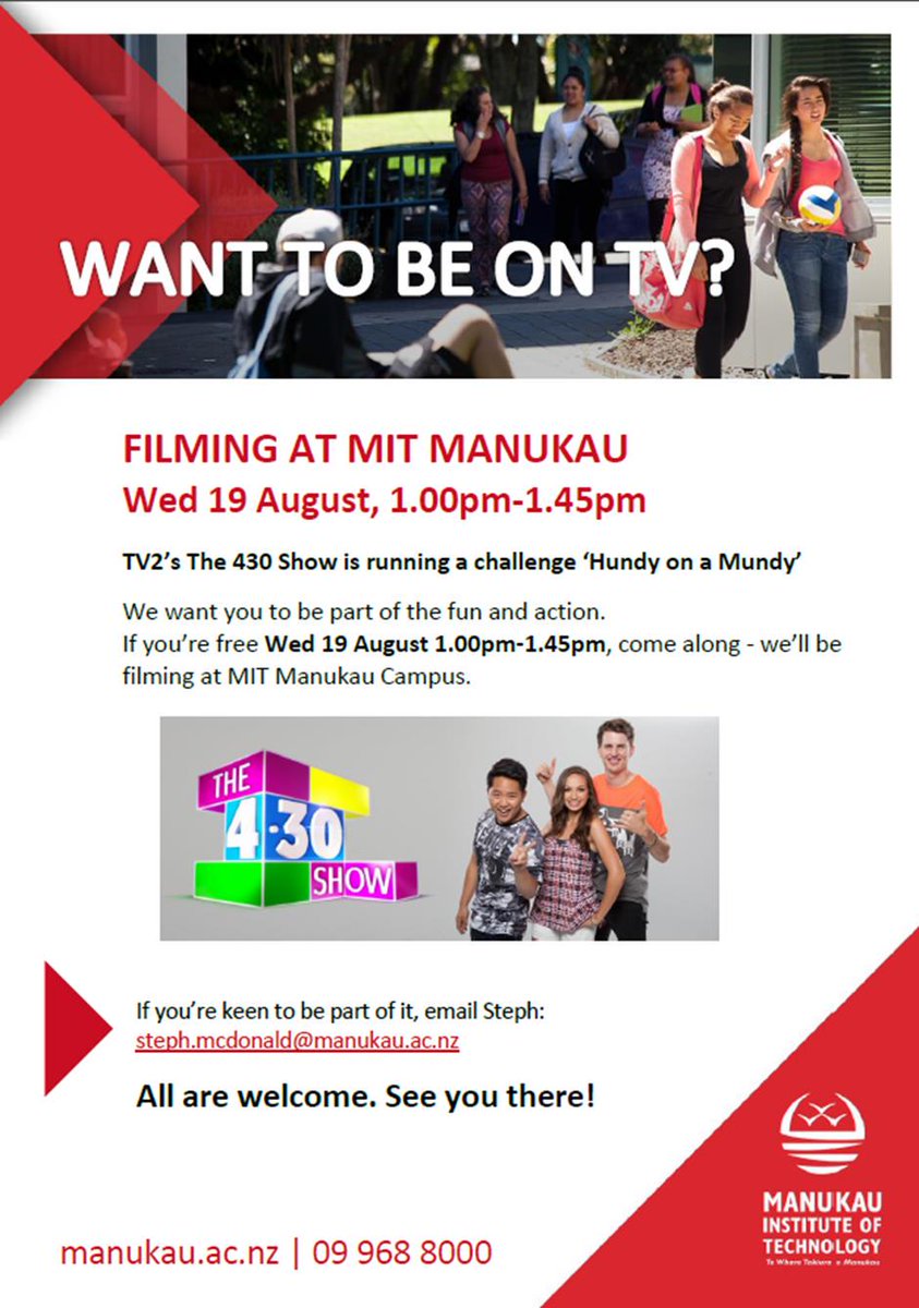 MITsuccess's tweet photo. Want to be on TV when the 4:30 show come to MIT next Wed 19th Aug? http://t.co/BNJ0oqyaCK