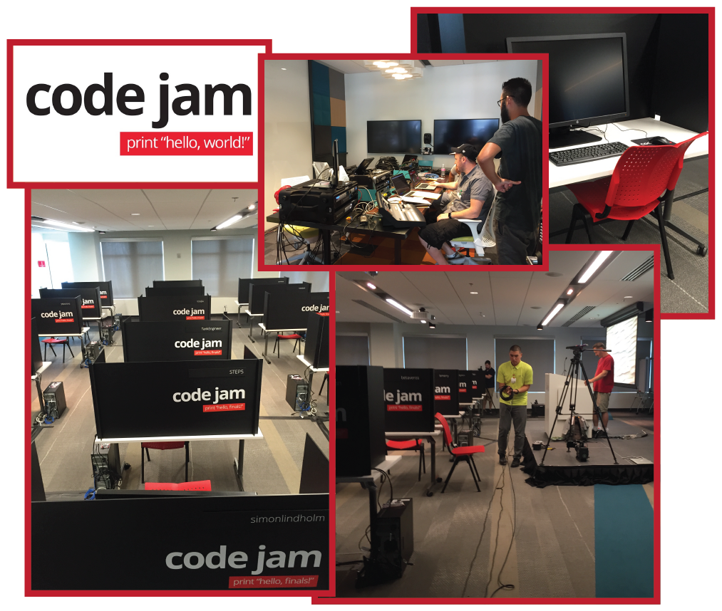 gcodingcomps's tweet image. Setting up for tomorrow's #CodeJam2015 Finals! Tune in at 19:30 UTC to see the live stream: goo.gl/3b2dAx