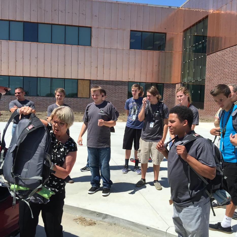 Inactive240517's tweet photo. Const. students at TCA getting swag Ts &amp; backpacks w/really cool tools. Thx sponsors!  #LNK. http://t.co/L7OYTZKraL http://t.co/4tBJZOyMuO