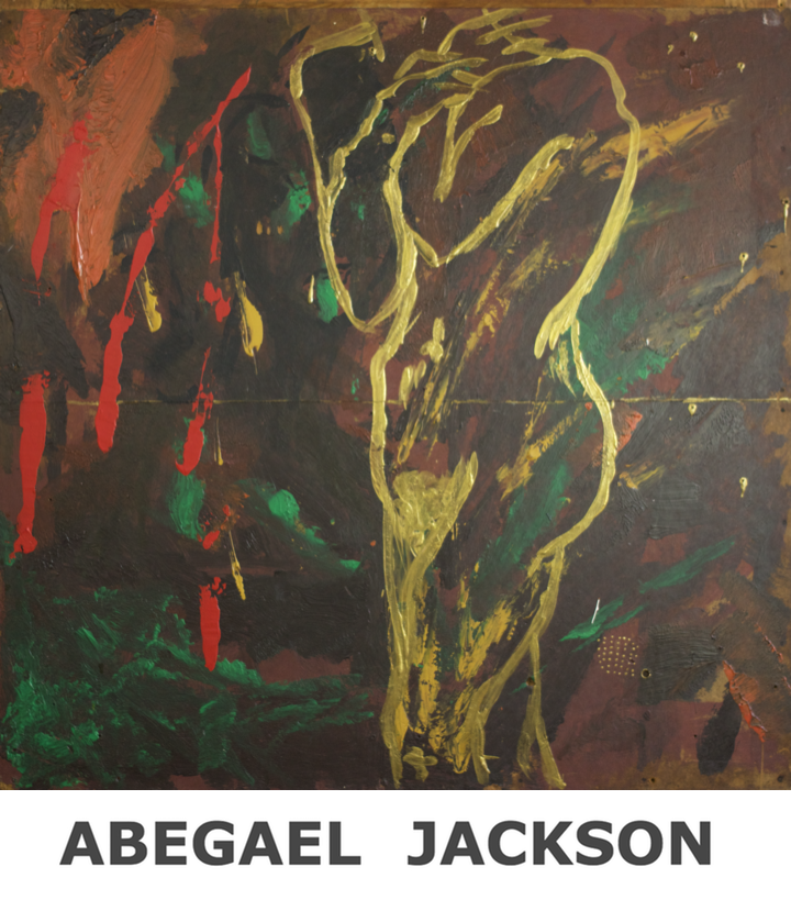 abegaeljackson's tweet photo. My #firstpainting from 2010 a #goldfigure against random specks of #colour http://t.co/OrtKmyzwI7 http://t.co/iqERhMqDjQ