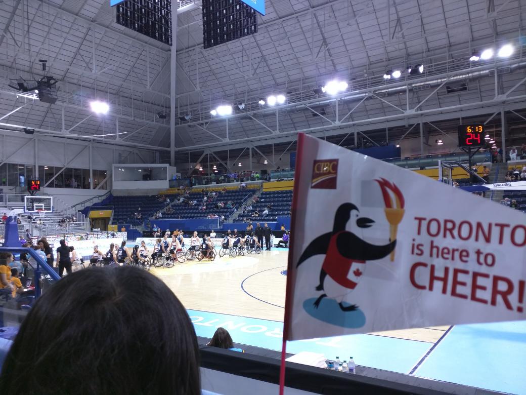 mamafaves's tweet photo. #ParapanAmGames #TO2015 #cibc We are here to cheer on #TeamCanada for wheelchair basketball! http://t.co/naAPwQPQN9
