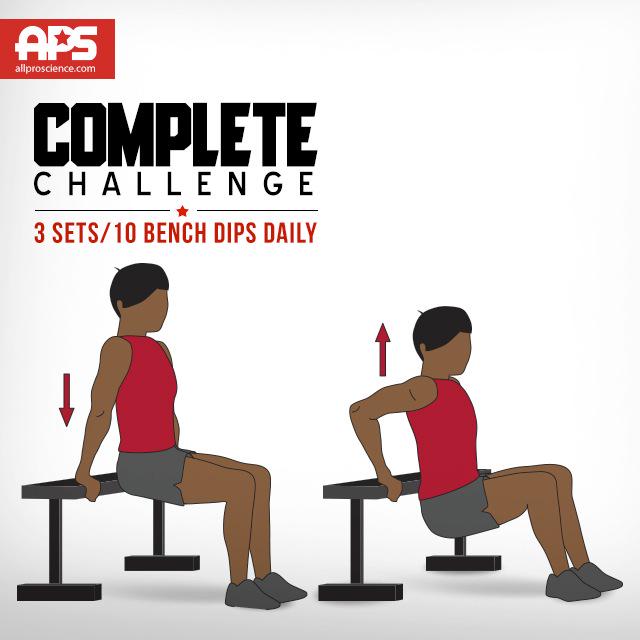 allproscience's tweet image. 👇 DROP AND GIVE US 10👇
#CompleteChallenge: 3 sets of 10 #BenchDips wherever you are! 
#DoItNow 👊
